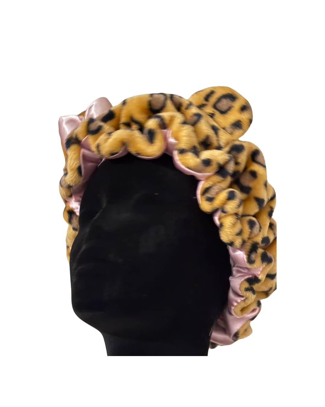 Double Layer Thickened Satin-lined Velvet Bonnets with Cute Bear Ears and Bow