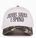 Jesus Saves I Spend Canvas Hat