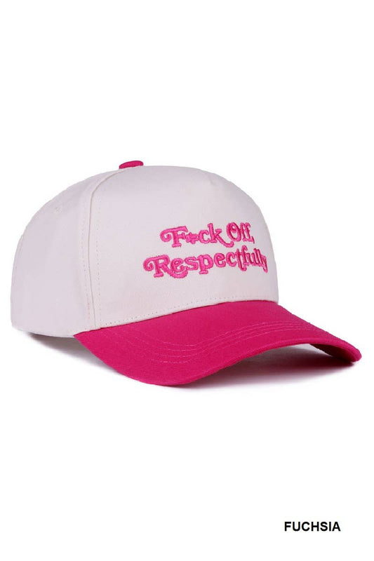 Fx Ck Off Respectfully Two Tone Canvas Cotton Cap SI