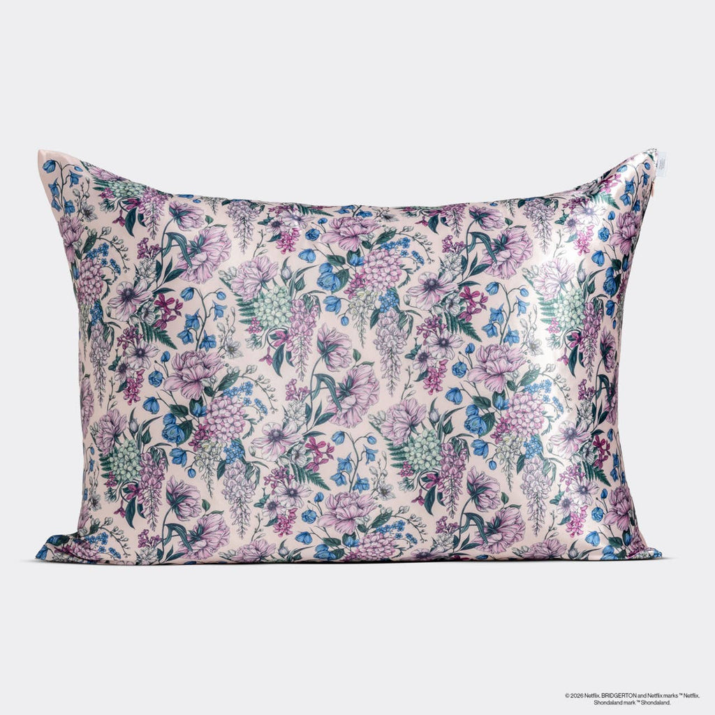 Bridgerton x Kitsch Satin Pillowcase in Wisteria