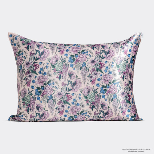 Bridgerton x Kitsch Satin Pillowcase in Wisteria