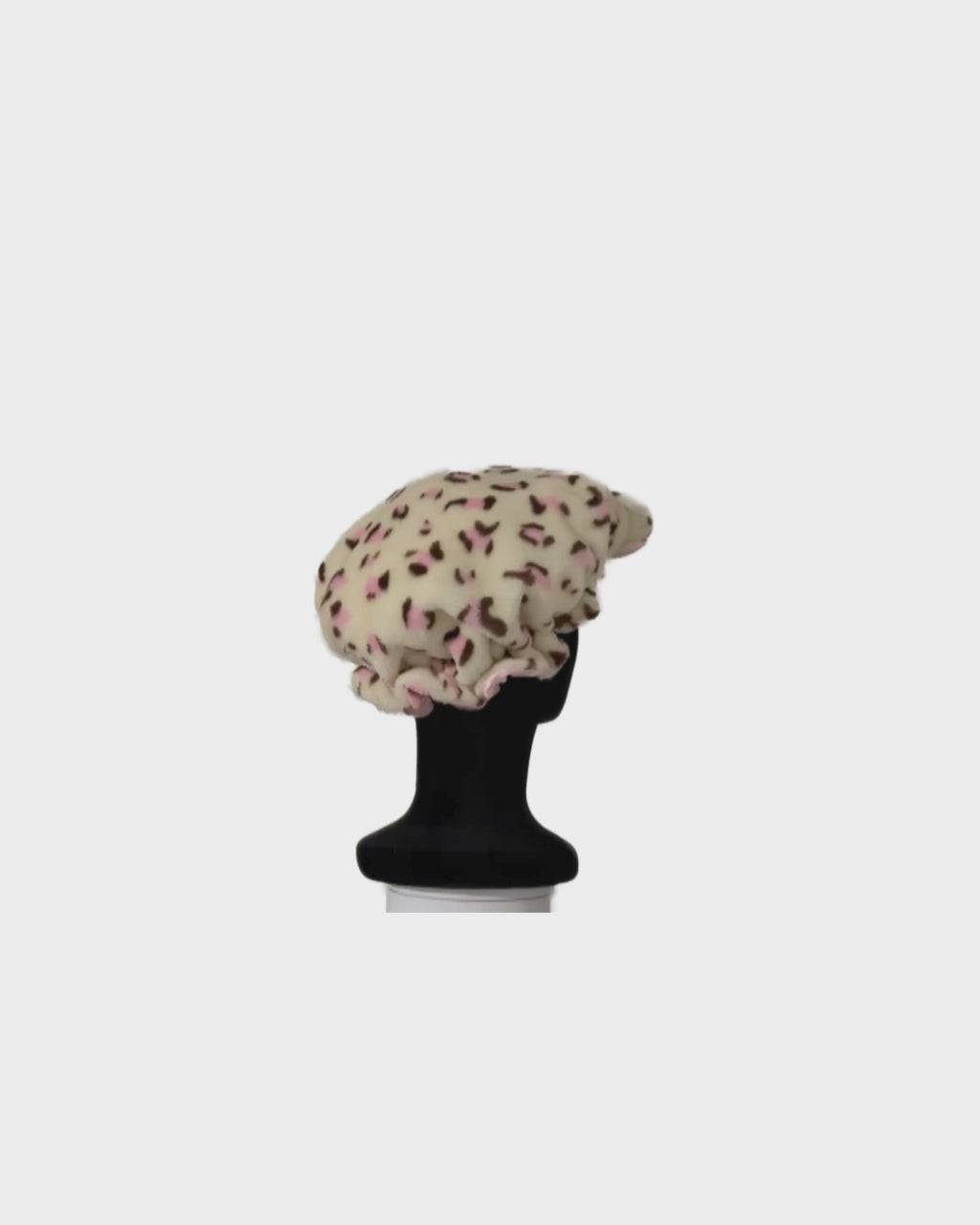 Double Layer Thickened Satin-lined Velvet Bonnets with Cute Bear Ears and Bow