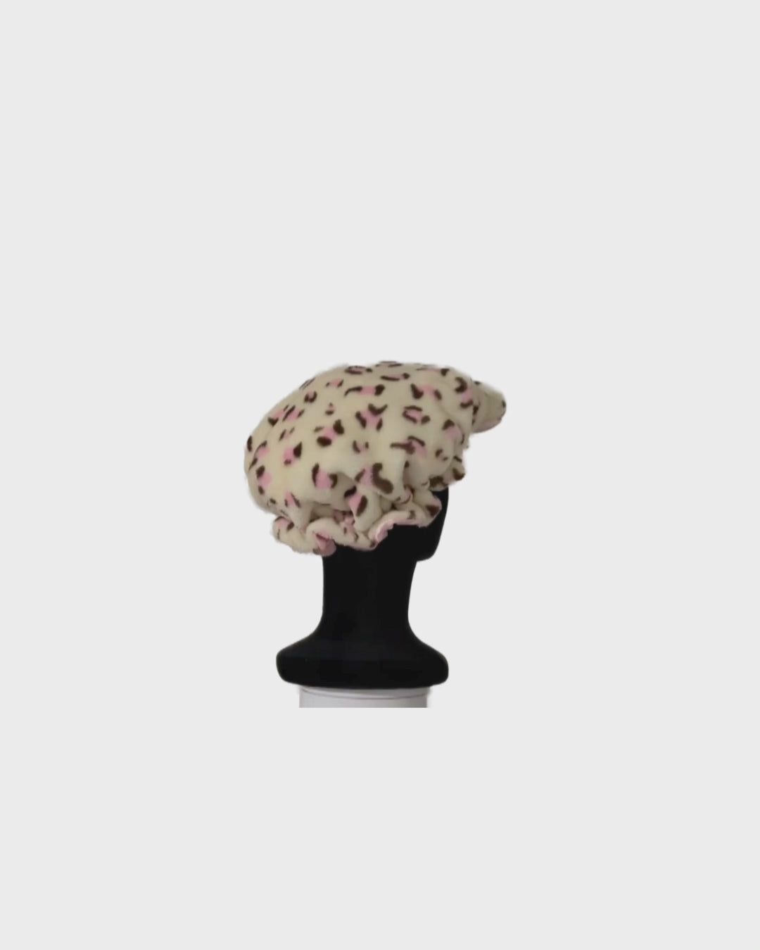 Double Layer Thickened Satin-lined Velvet Bonnets with Cute Bear Ears and Bow