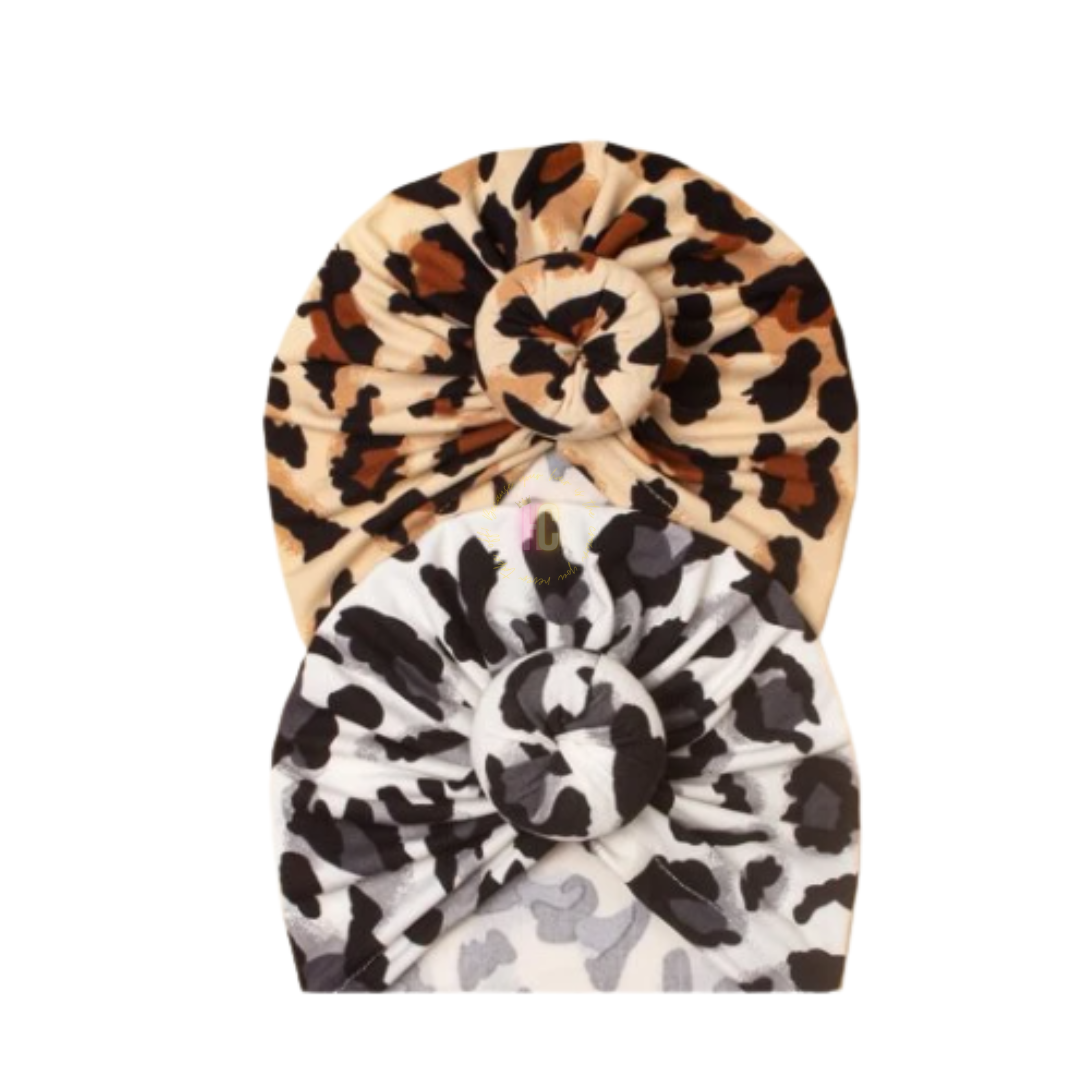 Animal Print Turbans w/ Bun