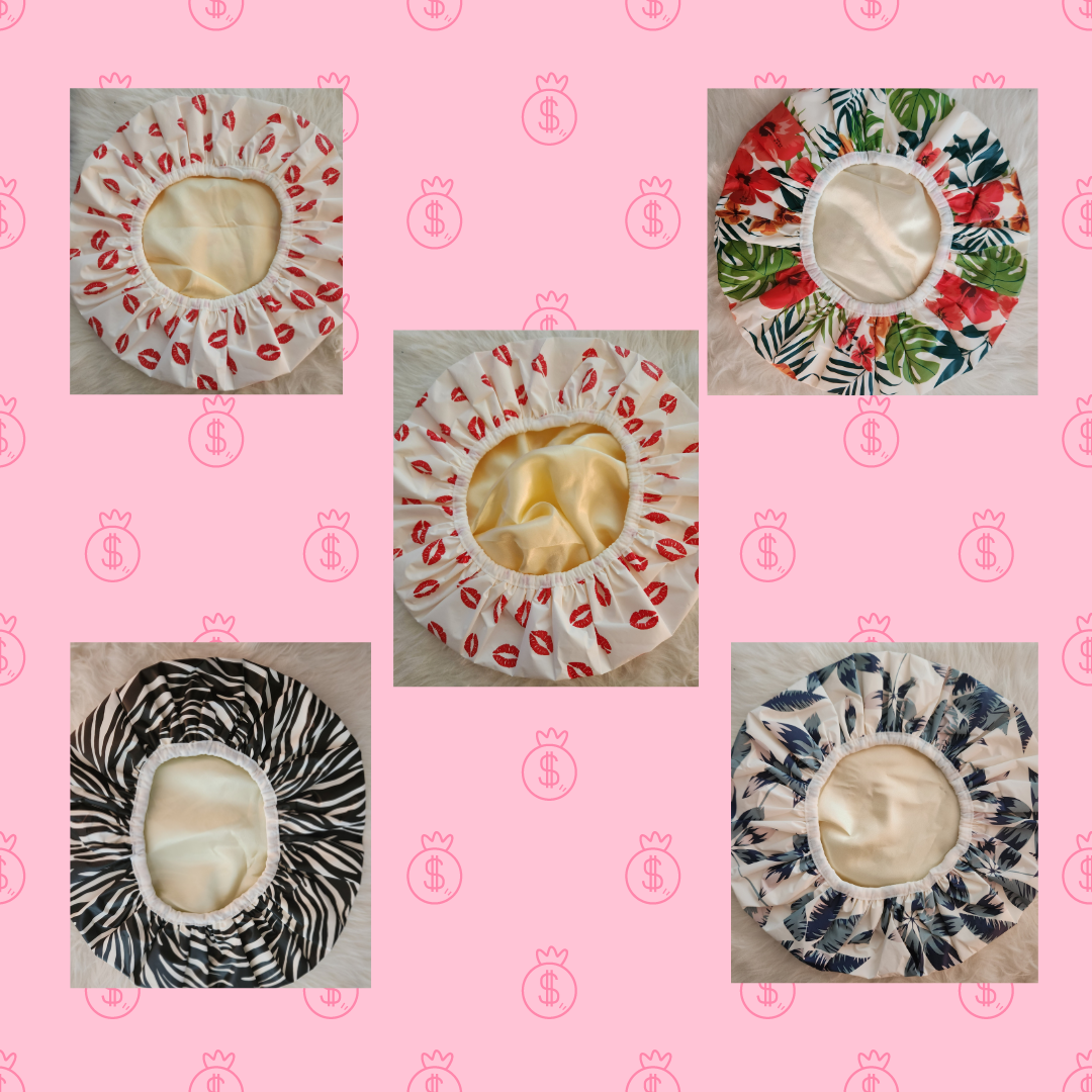 Reusable Satin Lined Shower Caps